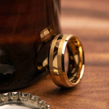 Halpert Gold 8mm Width Mens Wedding Ring from Mettle Rings