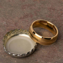 Open Bottles with the Halpert Gold Tungsten Carbide Mens Wedding Ring