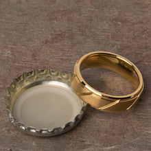 Open Bottles with the Kealani Gold Tungsten Carbide Mens Wedding Ring