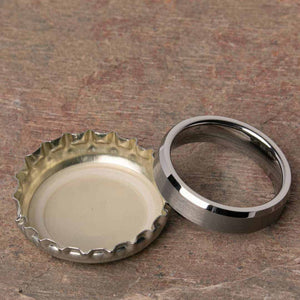 Open Bottles with the Ventura Silver Tungsten Carbide Mens Wedding Ring