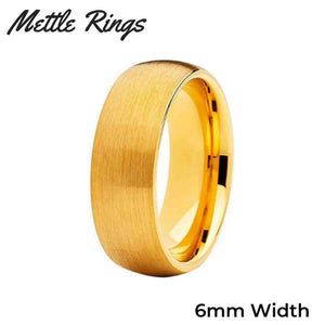 MJ Metals Jewelry 4mm Or 6mm Gold Plated Brushed Tungsten Carbide Wedding Ring – Half Dome Band