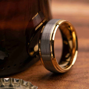 Buchannon Gold 8mm or 6mm Width Mens Wedding Ring from Mettle Rings