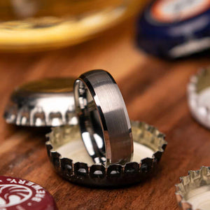 Carlton Silver Mens Wedding Ring Can Open Beer Bottles