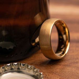Dumbledore Gold 8mm or 6mm Width Mens Wedding Ring from Mettle Rings