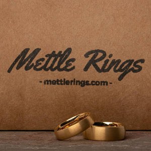 Dumbledore Gold Tungsten Carbide Men Wedding Ring from MettleRings.com