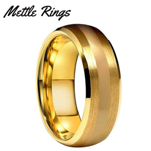 Halpert Gold Tungsten Carbide Mens Wedding Ring