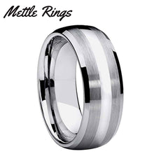 Halpert Silver Tungsten Carbide Mens Wedding Ring