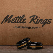 Herky Black and Gold Tungsten Carbide Men Wedding Ring from MettleRings.com