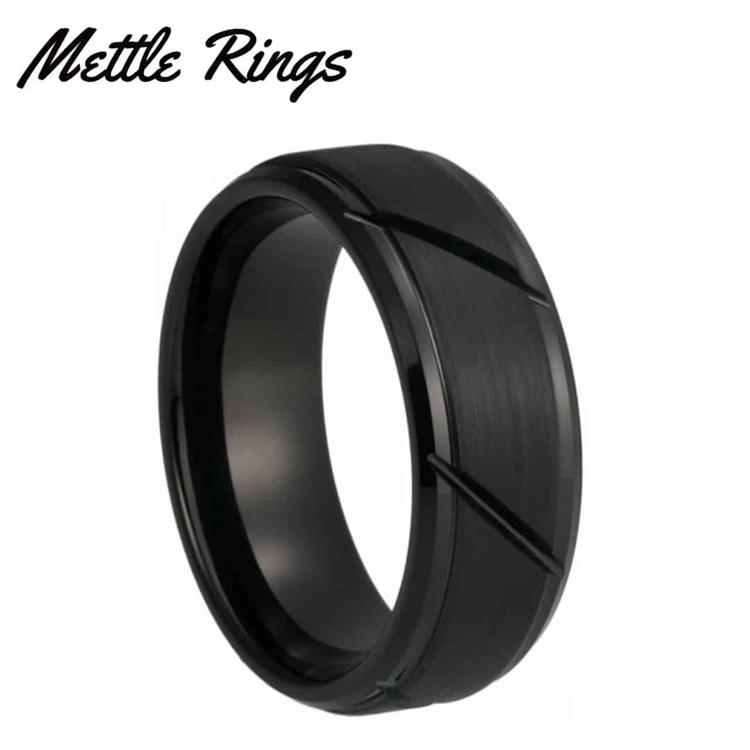 Kealani Black Tungsten Carbide Mens Wedding Ring