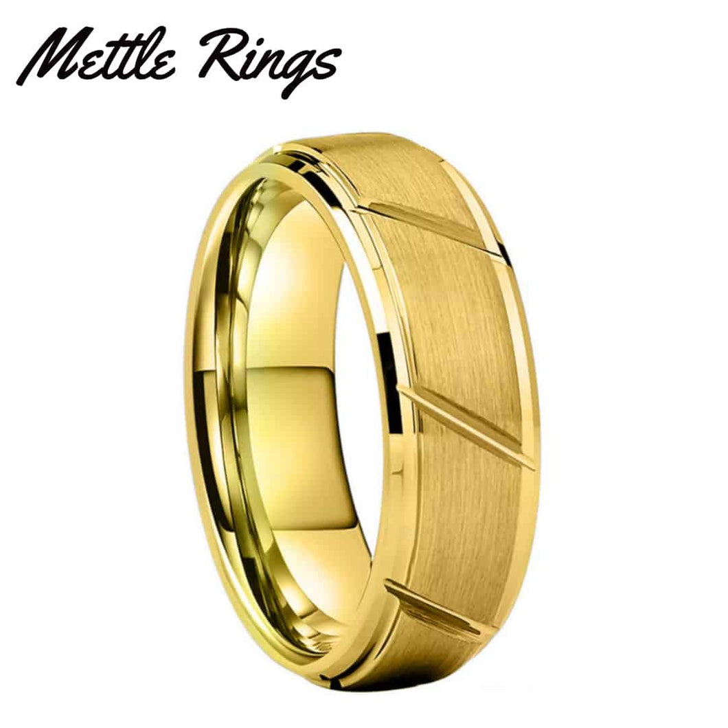 Kealani Gold Tungsten Carbide Mens Wedding Ring