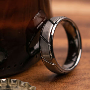 Kealani Silver 7mm Width Mens Wedding Ring from Mettle Rings
