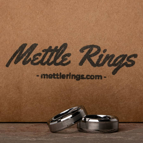 Morpheus Silver Tungsten Carbide Men Wedding Ring from MettleRings.com