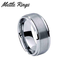 Neo Silver 8mm Tungsten Carbide Mens Wedding Ring