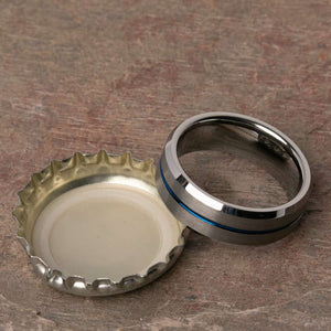 Open Bottles with the Banks Tungsten Carbide Mens Wedding Ring