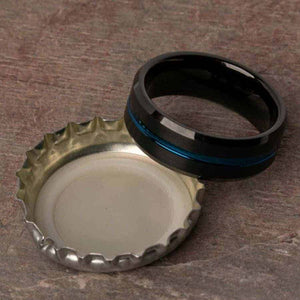 Open Bottles with the Bombay Tungsten Carbide Mens Wedding Ring