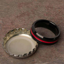 Open Bottles with the Conway Tungsten Carbide Mens Wedding Ring