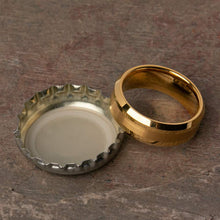 Open Bottles with the Morpheus Gold Tungsten Carbide Mens Wedding Ring