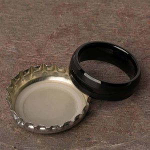 Open Bottles with the Halpert Tungsten Carbide Mens Wedding Ring