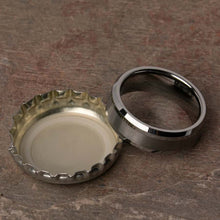 Open Bottles with the Morpheus Silver Tungsten Carbide Mens Wedding Ring