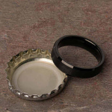Open Bottles with the Ventura Black Tungsten Carbide Mens Wedding Ring