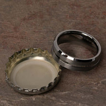 Open Bottles with the Walker Silver Tungsten Carbide Mens Wedding Ring