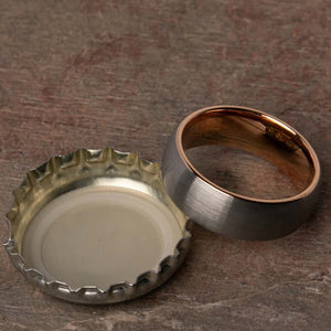 Open Bottles with the Zordon Tungsten Carbide Mens Wedding Ring