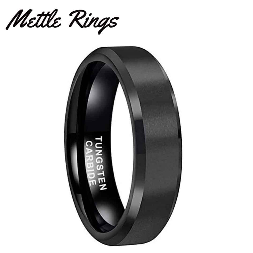 Ventura Black 6mm Tungsten Carbide Mens Wedding Ring