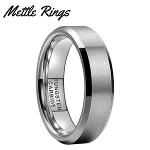 Ventura Silver 6mm Tungsten Carbide Mens Wedding Ring